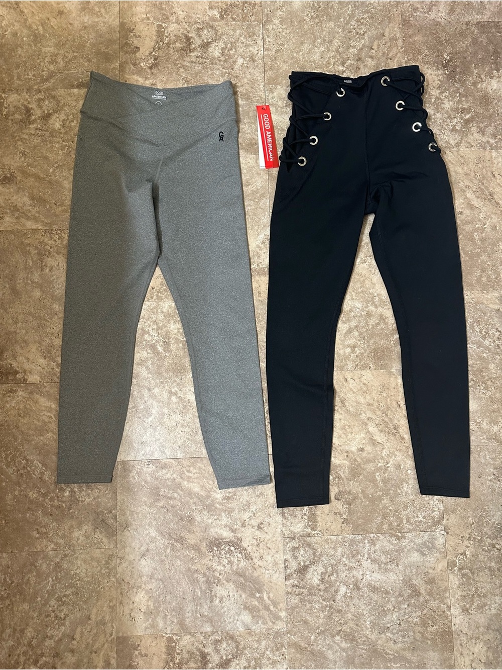 Good American Gray and Black Legging Duo - High Waist Activewear